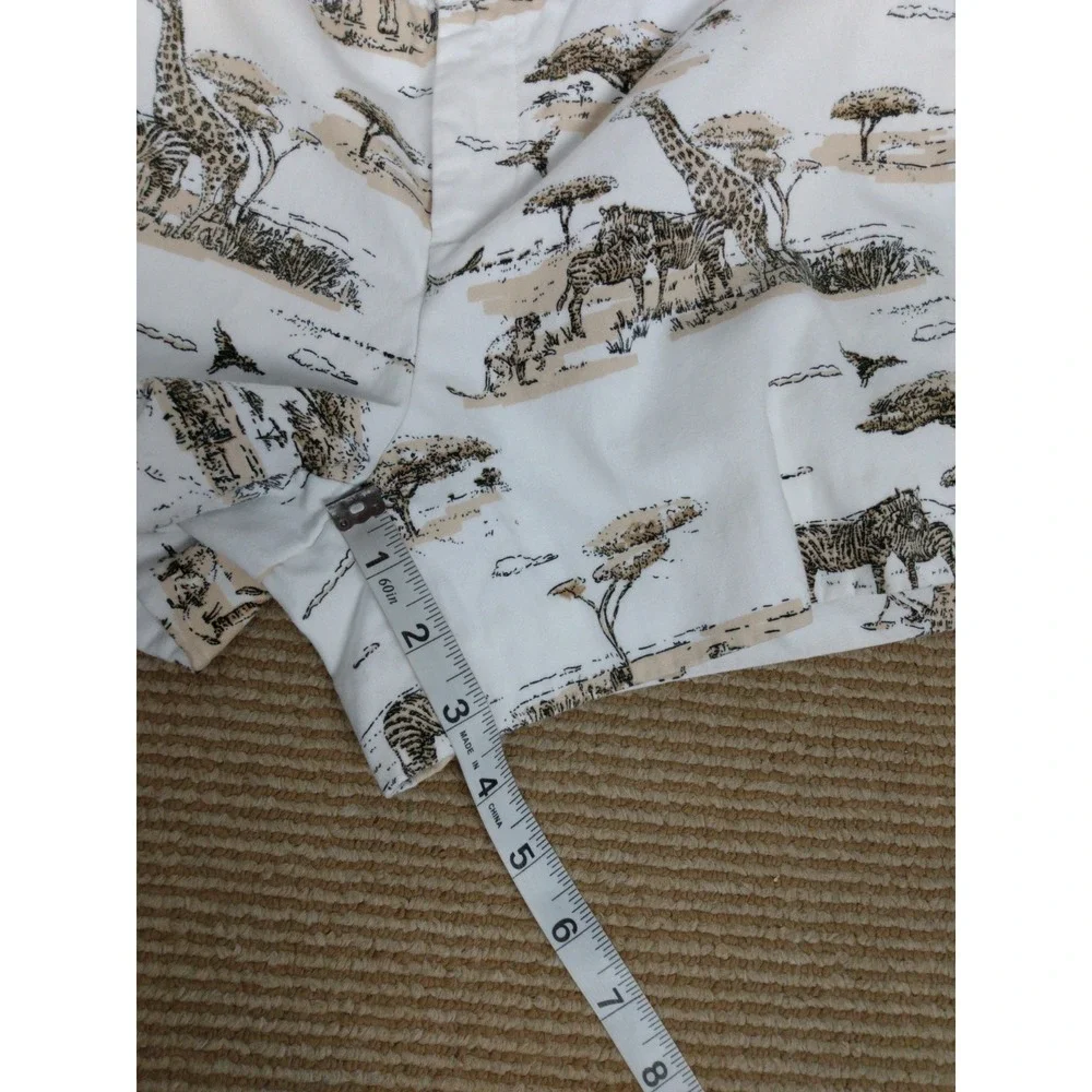 BANANA REPUBLIC Factory Giraffe Safari Print Chino Short White Tan Sise‎ 4